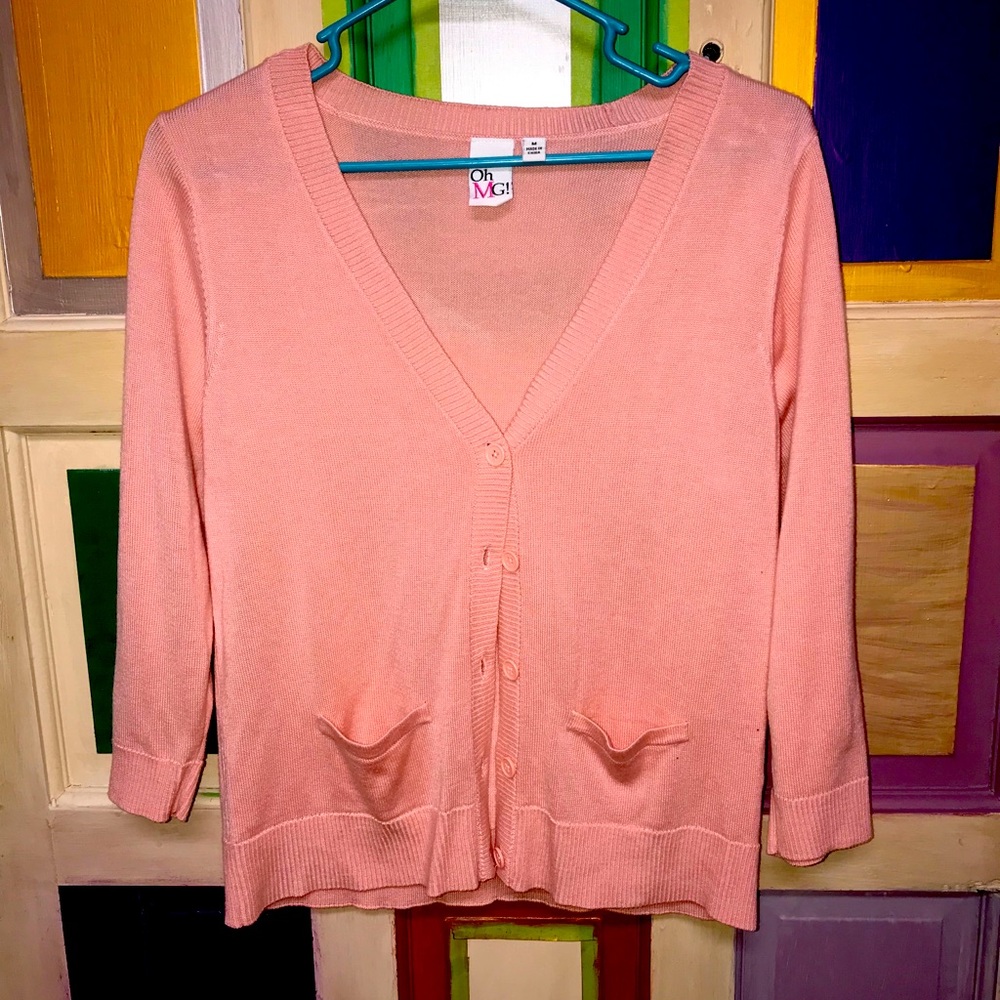 Pink Cardigan With Pockets - Picture 2 of 3